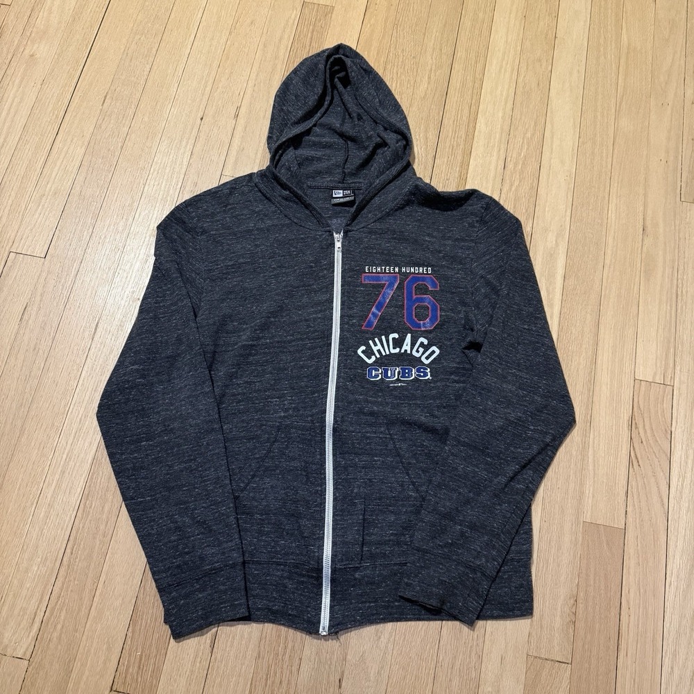 Chicago Cubs New Era Sweatshirt‎ Mens Large Big Logo Full Zip Hoodie Sweater